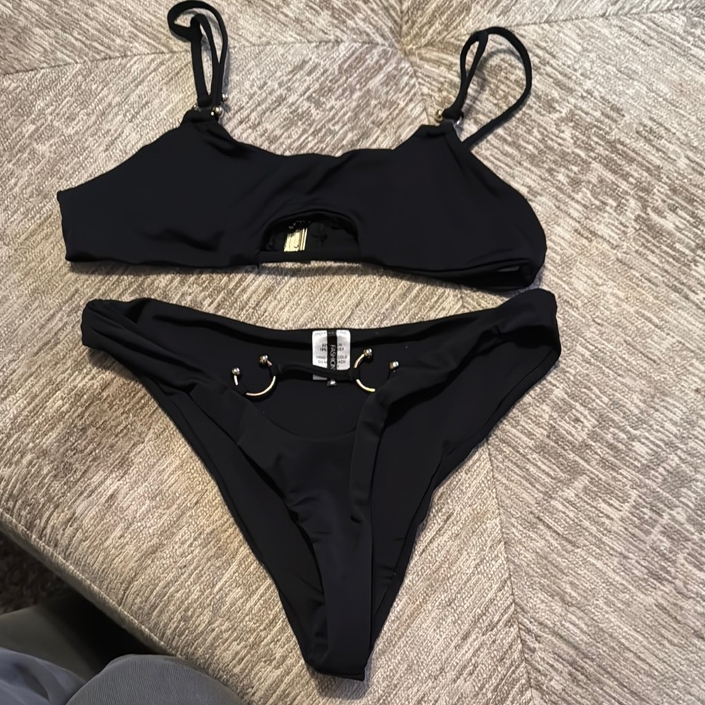 Black Women's Swimwear Bikini Set
